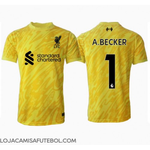 Camisa de Futebol Liverpool Alisson Becker #1 Goleiro Equipamento Alternativo 2024-25 Manga Curta